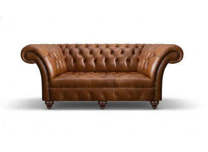 Bruine Chesterfield leren driezitter woonkamer moderne gestoffeerde banken