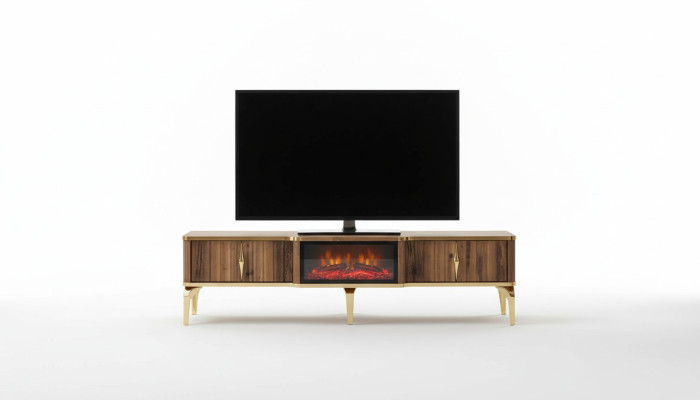 Luxe schoorsteenmantel tv-meubel woonkamer laag tv-meubel hout bruin dressoir