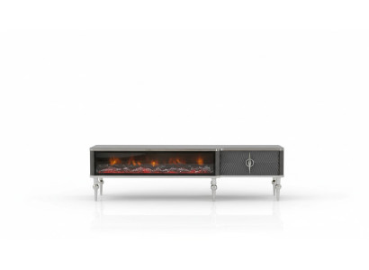 TV-meubel open haard metaal hout MDF spaanplaat luxe meubels nieuw wit RTV