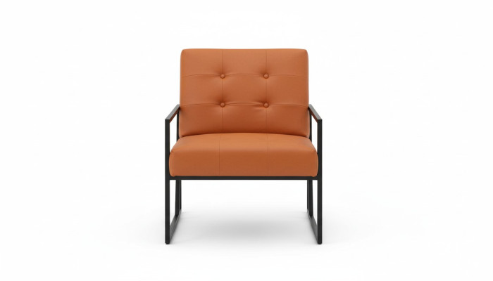 Woonkamer fauteuil Oranje Nieuwe luxe metalen poten Stoffering van textiel