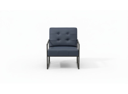 Eenzitter fauteuil zwart textiel met metalen poten woonkamer luxe eetkamer