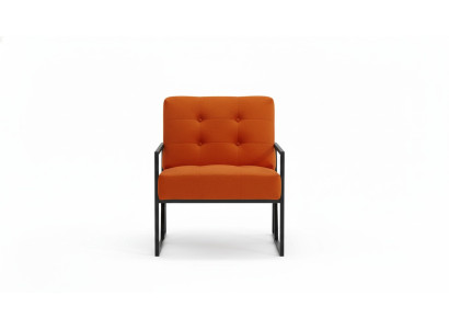 Oranje fauteuil woonkamer luxe meubels hoogwaardige metalen poten textiel nieuw