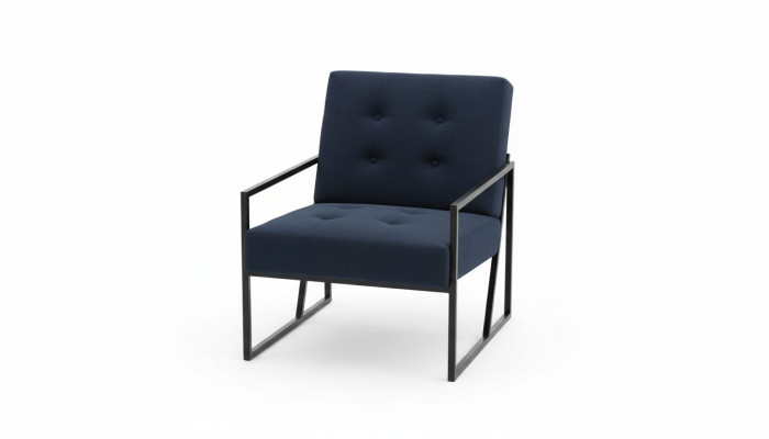 Gezellige zwarte fauteuil Nieuw Textiel Metaal Hoogwaardige Materialen