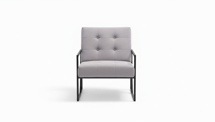Woonkamer fauteuil Paarse kleur Metalen poten Textiel 1-zits Chesterfield