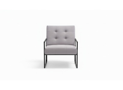 Woonkamer fauteuil Paarse kleur Metalen poten Textiel 1-zits Chesterfield