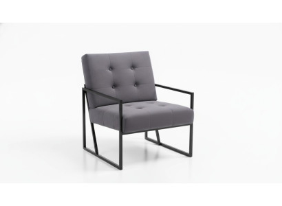 Grijze Chesterfield fauteuil met houten frame Luxe woonkamer meubels 1-zits