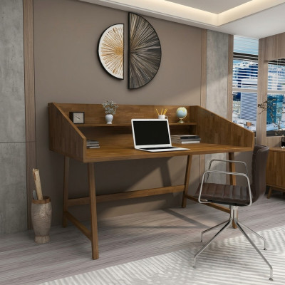 Hoogwaardige houten tafel Designer bureautafel Moderne houten meubels Bureau