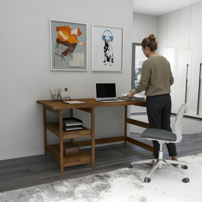 Bruin jeugdkamerbureau Robuuste houten tafels Stijlvolle tafels