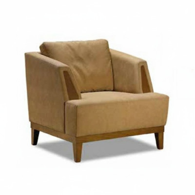 Bruine gestoffeerde fauteuil designer textiele eenzitter moderne televisiefauteuil