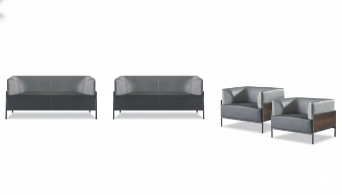 Ergonomische complete sofa-set 4-delig zwart designer bekleding moderne stijl