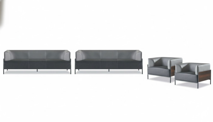 Exclusieve universele zithoeken 4-delig leer zwart modern designer
