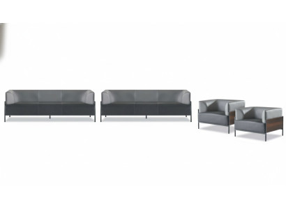 Exclusieve universele zithoeken 4-delig leer zwart modern designer
