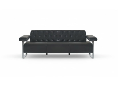 Chesterfield Design 3-zitsbank Zwart Effen Modern Design Stijl