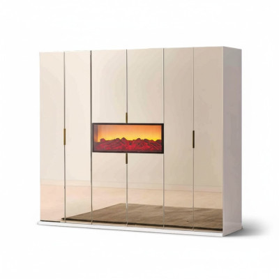 Beige slaapkamer kledingkast designer garderobe edele houten kasten