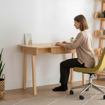 Beige schrijftafel ontwerper computerbureau luxueus robuust kantoormeubilair