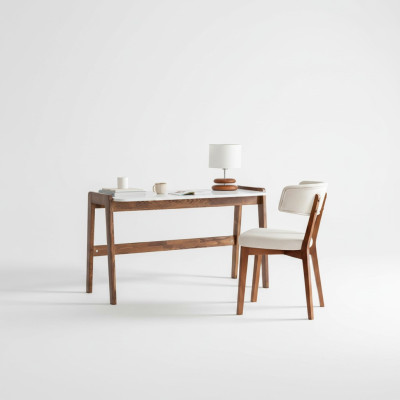 Bruin-witte laptoptafel Luxueus kantoormeubilair Designerbureaus