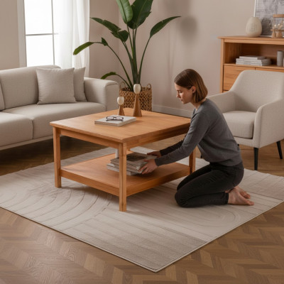Bruine salontafel designer woonkamer koffietafel houten bijzettafel