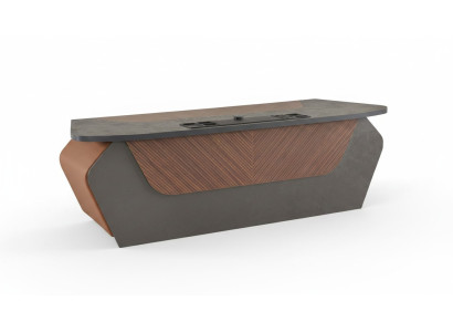 Bureautafel Bruin Grijs Tweekleurig Modern Design Rechthoekig Bureau