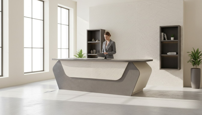 Bureautafel Grijs Twee kleuren Modern Rechthoekig Design Stijl Werkruimte
