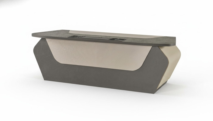 Bureautafel Grijs Twee kleuren Modern Rechthoekig Design Stijl Werkruimte