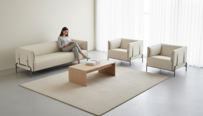 Werkplaatsset 3-delig Beige 3-zitsbank 2x Fauteuil met Kussens Woonkamer