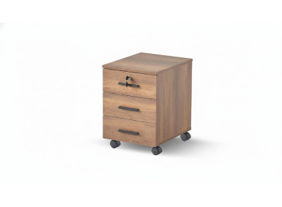 Kantoor ladekast bruin lades effen modern ontwerp wielen