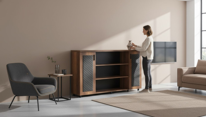 Archiefkast Dressoir Bruin Zwart Tweekleurig Modern Kantoor