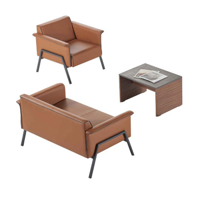 Bruin bureau-uitrusting Designer houten tafel enkele zetel dubbele zetel meubels
