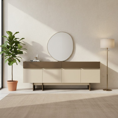 Bruin-beige keukenbuffet designer eetkamer meubel luxueuze commode