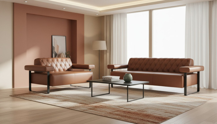 Chesterfield bank stijl 3-zit 2-zit banken lederen banken modern roestvrij staal