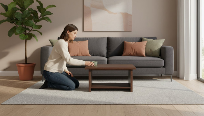 Salontafel Bruin Plank Modern Legplank Rechthoekig Woonkamer Kantoor