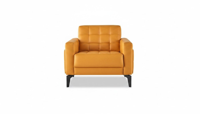 Chesterfield fauteuil moderne zachte leren roestvrijstalen houten armleuningen