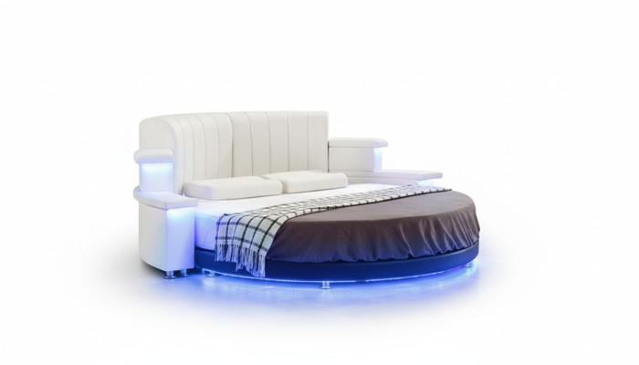 Moderne ronde bed met LED-verlichting