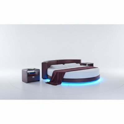 Moderne Bordeaux bank met LED-verlichting
