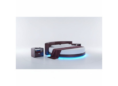 Moderne Bordeaux bank met LED-verlichting