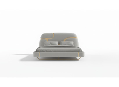 Luxe bed met gouden details Modern ontwerp Zachte hoofdeinde Slaapkamer
