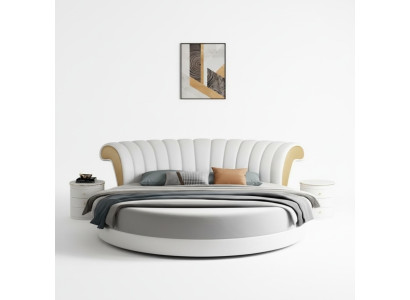 Modern beige bed design voor de slaapkamer