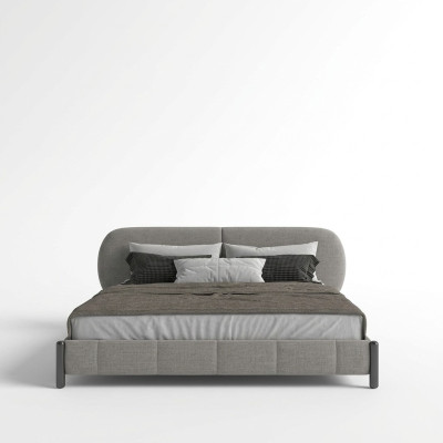 Elegante grijze stoffen bed