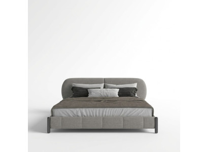 Elegante grijze stoffen bed