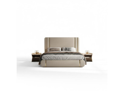 Beige bed met modern en luxe ontwerp