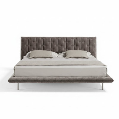 Moderne grijze gestoffeerde bed