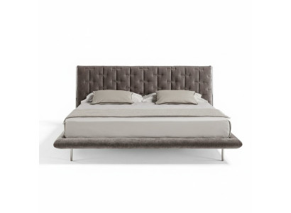 Moderne grijze gestoffeerde bed