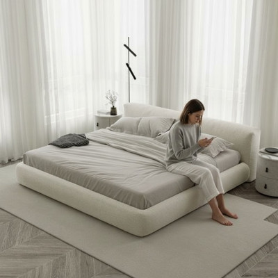 Elegante grijze bedframe met modern ontwerp