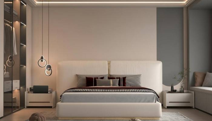 Elegante bed met achterstuk