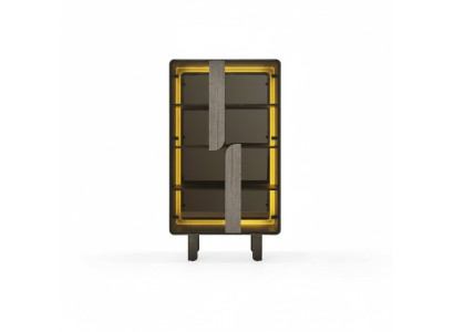 Moderne elegante beige vitrinekast