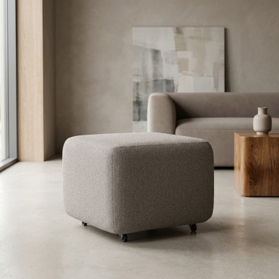 Elegante beige poef