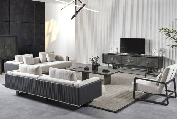 Moderne bank met stoelen