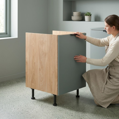 Moderne keukenkast met frontpaneel