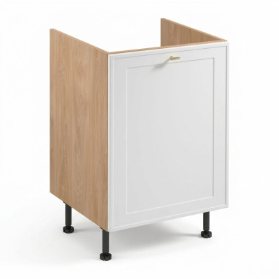 Mobiele keukenwasbak in beige en wit