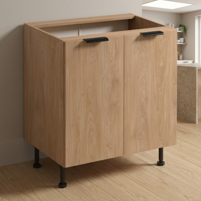 Bureau met keukenkast ondersteuning